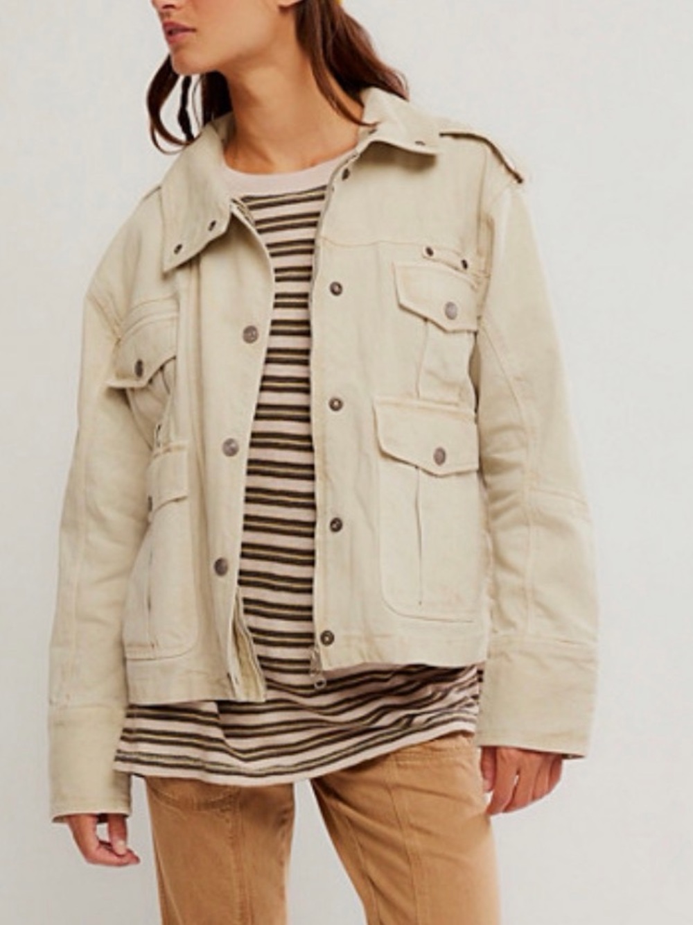 We The Free Utility Kali washed Jacket in ivory Size Small